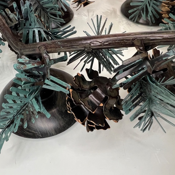 PartyLite Pinecone Candleholder Wreath P8246 Metal Centerpiece Holiday Decor - Picture 13 of 16